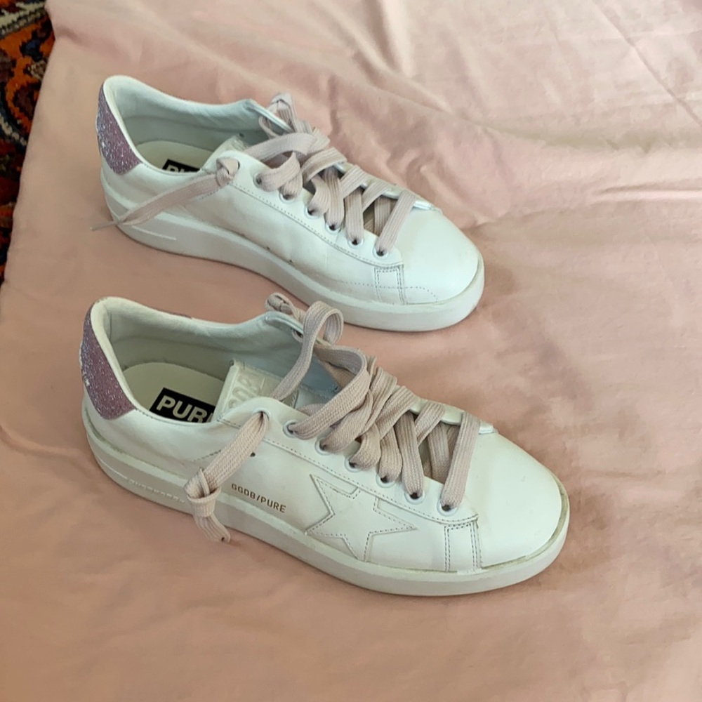 Size 7 White with Pink Glitter. Wore 3 times - Picture 1 of 10